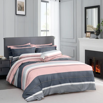 Gambar Sleeplite 180x200 cm Set 5 Pcs Seprai King Polyester Tripe Azure