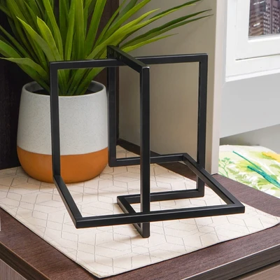 Gambar Informa Patung Miniatur Abstrak Cube 25 cm - Hitam