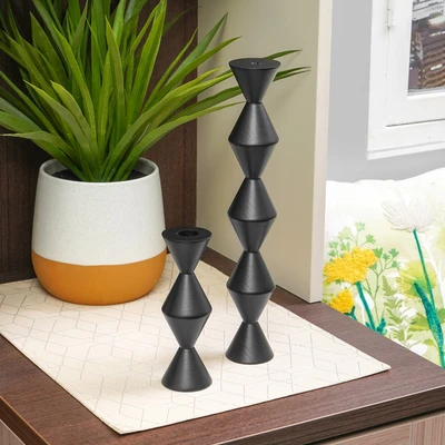 Gambar Informa Simone Tempat Lilin Dekorasi Set 2 pcs - Hitam