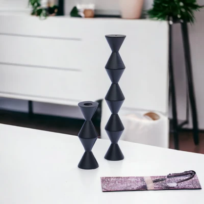 Gambar Informa Simone Tempat Lilin Dekorasi Set 2 pcs - Hitam