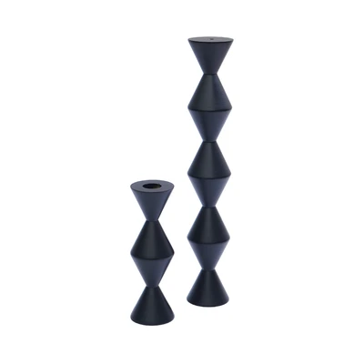 Gambar Informa Simone Tempat Lilin Dekorasi Set 2 pcs - Hitam