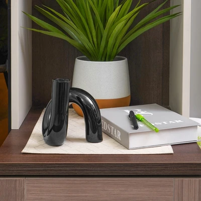 Gambar Informa Steoh Vas Bunga Kaca 14x14x15.5 cm - Hitam