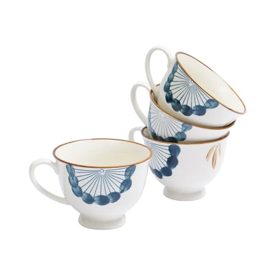 Gambar Appetite Yongru Cangkir Porcelain 350 ml Set 4 pcs - Putih