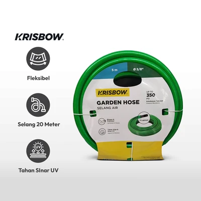 Gambar Krisbow Selang Taman 5/8 Inci 5 Meter - Hijau