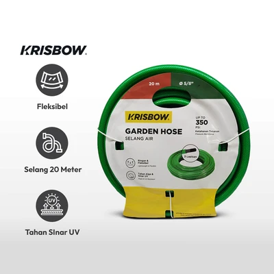Gambar Krisbow Selang Taman 5/8 Inci 20 Meter - Hijau