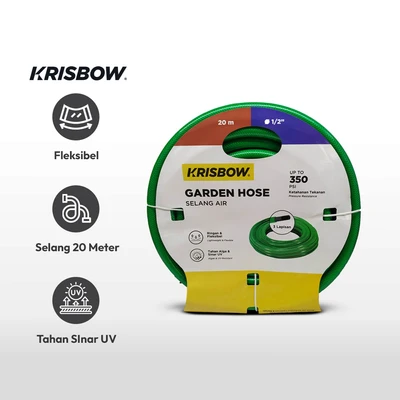 Gambar Krisbow Selang Taman 1/2 Inci 20 Meter - Hijau