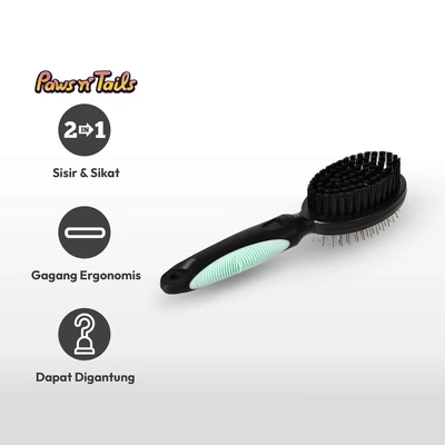 Gambar Paws N Tail Sisir Hewan Double Side Small