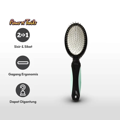 Gambar Paws N Tail Ukuran M Sisir Hewan Double Side
