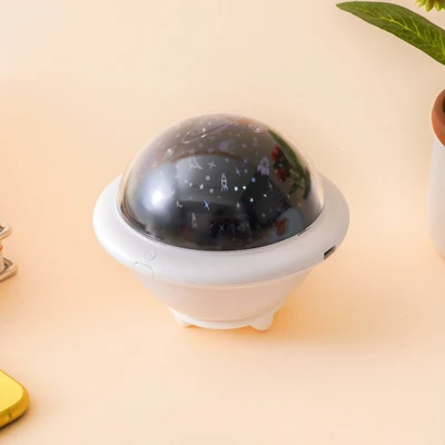 Gambar Ataru Lampu Tidur Projector Mini Rechargeable UFO - Putih