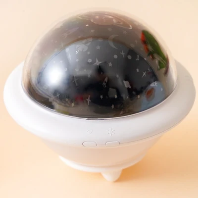 Gambar Ataru Lampu Tidur Projector Mini Rechargeable UFO - Putih