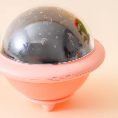 Gambar Ataru Lampu Tidur Projector Mini Rechargeable UFO - Pink