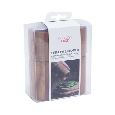 Gambar Cooking Color Prun Penggiling Lada & Merica Kayu - Cokelat