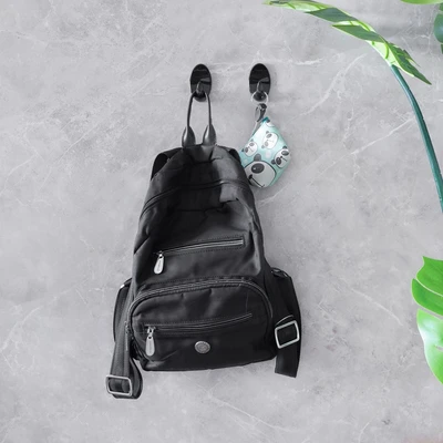 Gambar Stora Gantungan Dinding Permanen Serbaguna Oval Set 2 pcs - Hitam