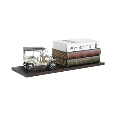 Gambar Masterspace Rak Dinding Kayu 60x20x1.8 cm - Hitam/Cokelat Walnut