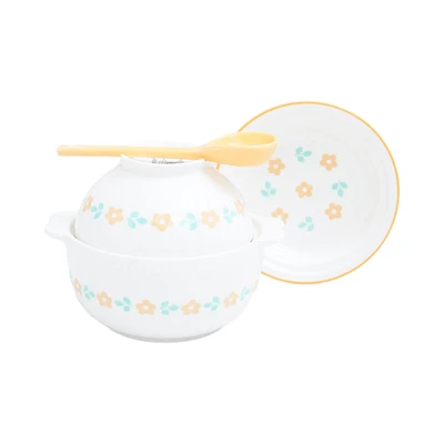 Gambar Appetite Tetsu Set Mangkuk Saji Serbaguna & Sendok Flower - Oranye