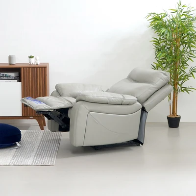 Gambar Cheers Maverick Sofa Recliner Kulit 1 Seater - Abu-Abu