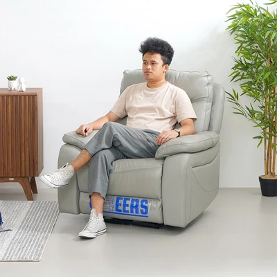 Gambar Cheers Maverick Sofa Recliner Kulit 1 Seater - Abu-Abu