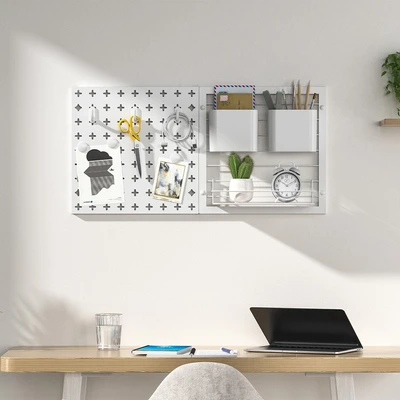 Gambar Stora Papan Pegboard Metal & Wire - Putih
