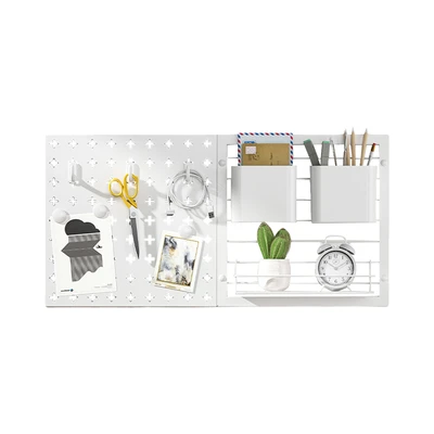 Gambar Stora Papan Pegboard Metal & Wire - Putih