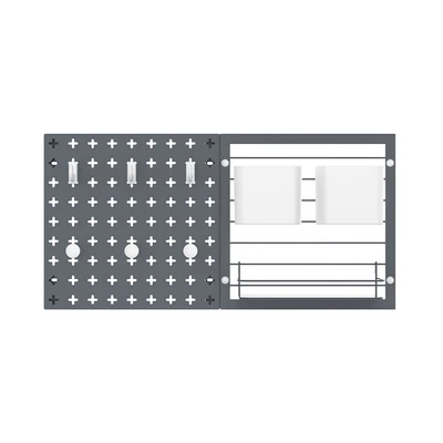 Gambar Stora Papan Pegboard Metal & Wire - Abu-Abu