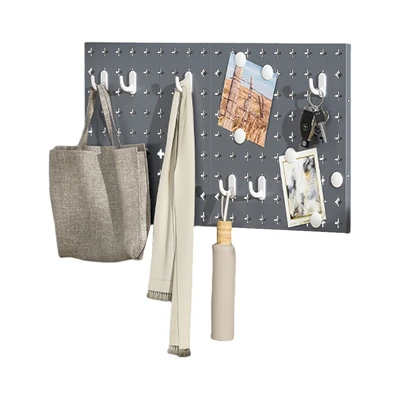 Gambar Stora Papan Pegboard Metal - Abu-Abu