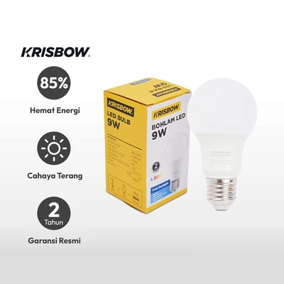 Gambar Krisbow Lumi Bohlam LED 9 Watt 900 Lumen Cool Daylight E27 - Putih