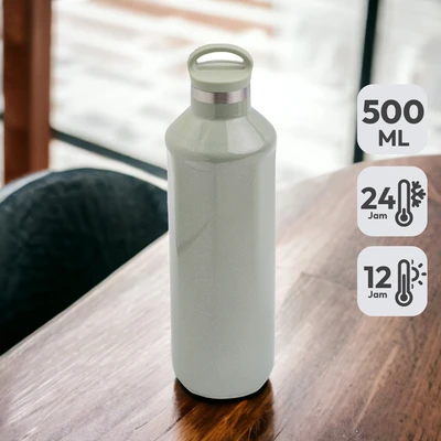 Gambar Kris Botol Vacuum Flask Stainless Steel Metallic 500 ml - Hijau Sage