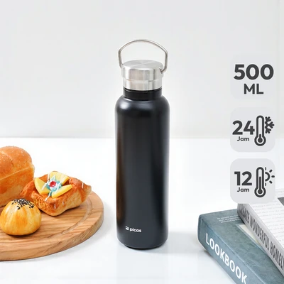 Gambar Picas Fox Botol Vacuum Flask Stainless Steel 500 ml - Hitam
