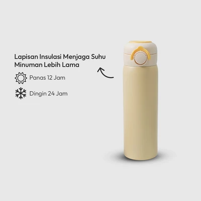 Gambar Picas Latte Botol Vacuum Flask Stainless Steel 450 ml - Putih