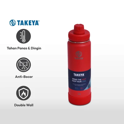 Gambar Takeya Botol Vacuum Flask Stainless Steel 700 ml - Merah Watermelon