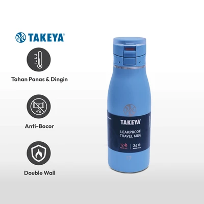 Gambar Takeya 500 Ml Mug Vacuum Flask Travel - Biru Stone