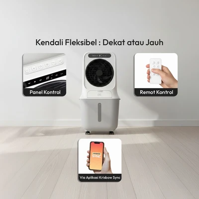 Gambar Krisbow Sync Smart Air Cooler 25 Liter - Putih/Abu-Abu