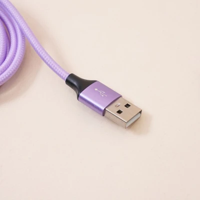 Gambar Ataru Kabel Charger Lightning Nylon Braided - Ungu