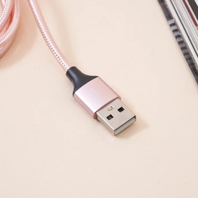 Gambar Ataru Kabel Charger Lightning Nylon Braided - Pink