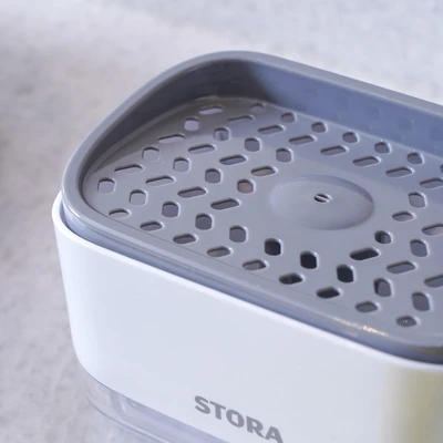 Gambar Stora Dispenser Sabun Cuci Piring Dengan Tempat Spons - Putih