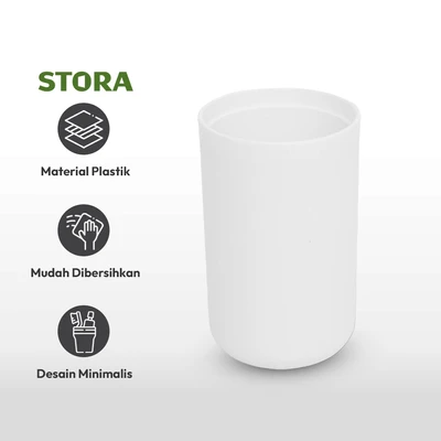 Gambar Stora 6.6x10.9 cm Tumbler Tempat Sikat Gigi - Putih
