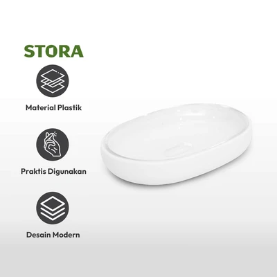 Gambar Stora 12.1x3.8x2.4 cm Tempat Sabun Batang - Putih