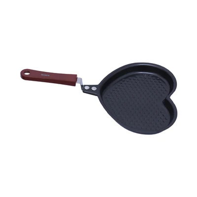 Gambar Kris Wajan Penggorengan Heart Shape 18 cm Aluminium - Hitam