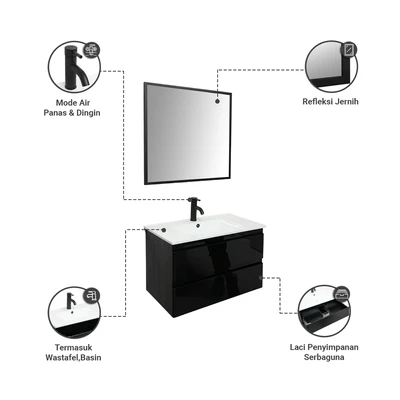 Gambar Informa Holdyn Set Kabinet Kamar Mandi - Hitam