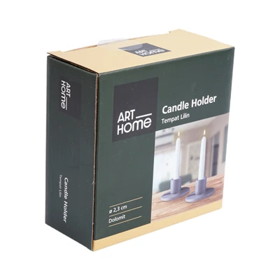 Gambar Arthome 11x11x5 cm Tempat Lilin - Abu-Abu