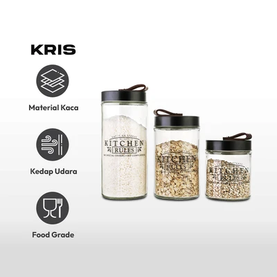 Gambar Kris Set 3 Pcs Stoples Kaca Kitchen Rules