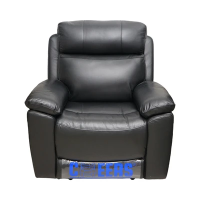 Gambar Cheers Meriville Sofa Recliner Electric Kulit 1 Seater - Hitam