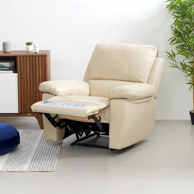Gambar Cheers Mc Belle Sofa Recliner Kulit 1 Seater - Krem
