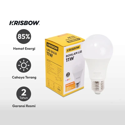 Gambar Krisbow Lumi Bohlam Led 11 Watt Warm White - Kuning