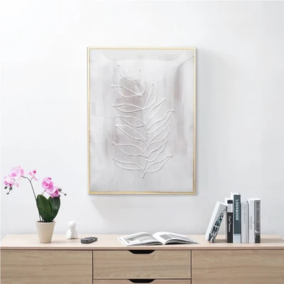 Gambar Informa Lukisan Kanvas Handmade & Print Leaves 72.2x102.2 cm - Mix