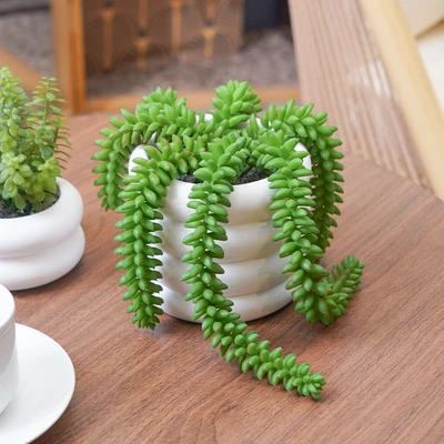 Gambar Informa Tanaman Artifisial Bean Dengan Pot 18x18x14 cm - Hijau