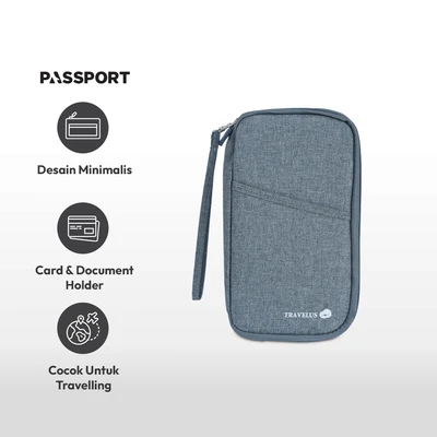 Gambar Passport Dompet Kartu Travelling - Abu-Abu
