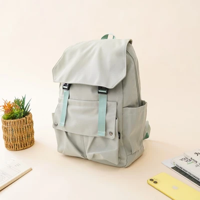 Gambar Ataru Tas Ransel Dengan Clip Nylon - Abu-Abu