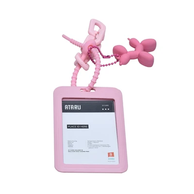 Gambar Ataru Holder Id Card Dengan Balloon Dog Charm - Pink