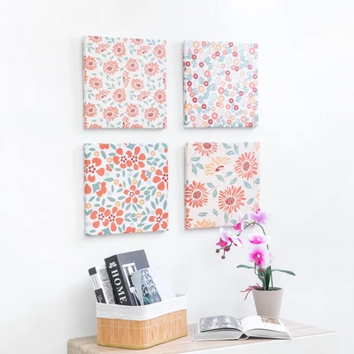 Gambar Informa Hiasan Dinding Kanvas Print Blossom 30x30 cm Set 4 Pcs - Mix